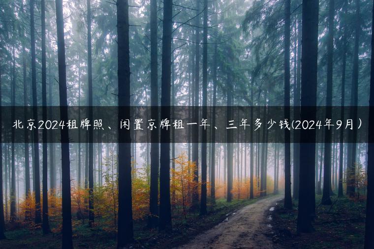 北京2024租牌照、闲置京牌租一年、三年多少钱(2024年9月）