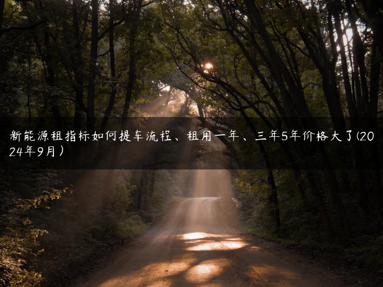 新能源租指标如何提车流程、租用一年、三年5年价格大了(2024年9月）