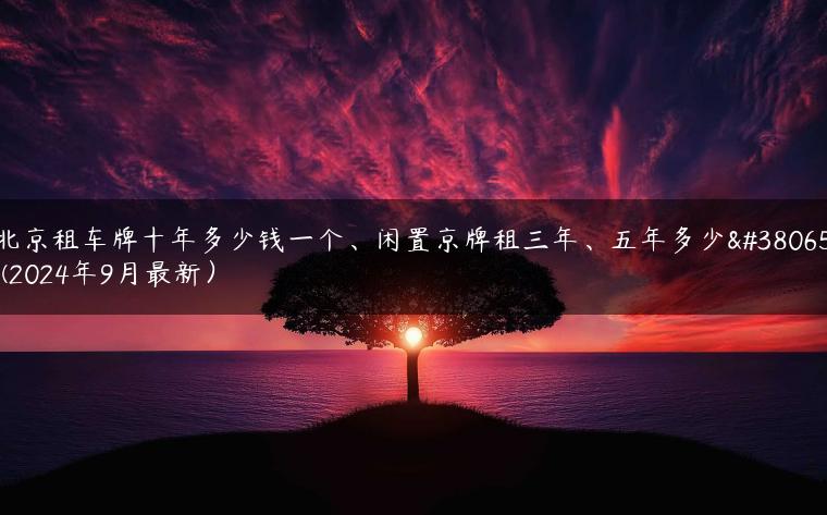 北京租车牌十年多少钱一个、闲置京牌租三年、五年多少钱(2024年9月最新）