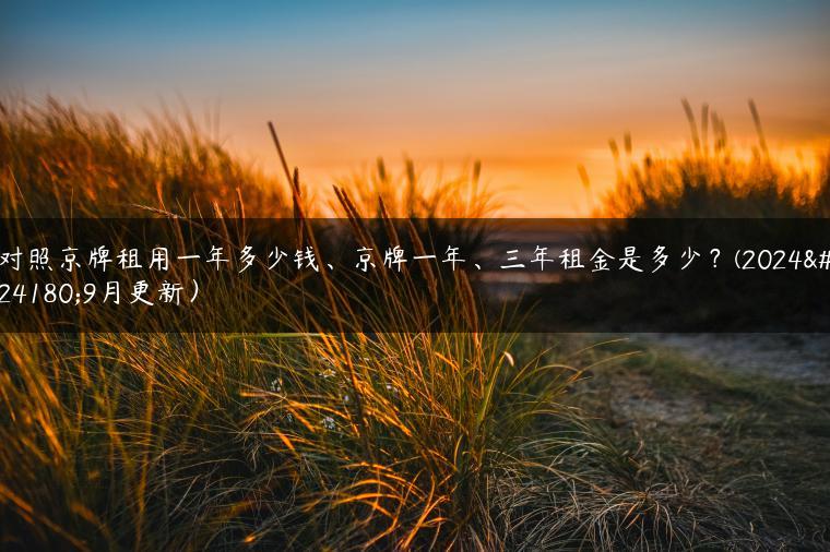 对照京牌租用一年多少钱、京牌一年、三年租金是多少？(2024年9月更新）