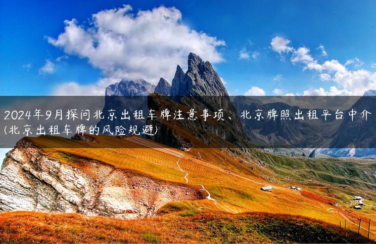 2024年9月探问北京出租车牌注意事项、北京牌照出租平台中介(北京出租车牌的风险规避)