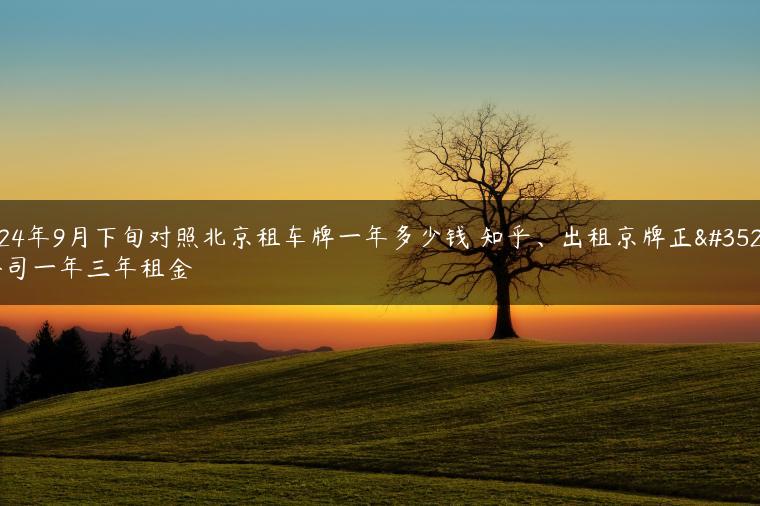 2024年9月下旬对照北京租车牌一年多少钱 知乎、出租京牌正规公司一年三年租金