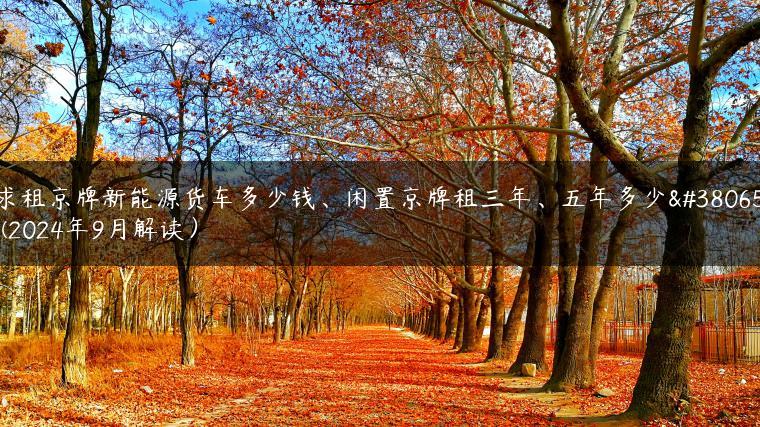 求租京牌新能源货车多少钱、闲置京牌租三年、五年多少钱(2024年9月解读）