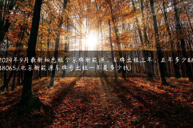 2024年9月最新知悉租个京牌新能源、车牌出租三年、五年多少钱(北京新能源车牌号出租一年是多少钱)