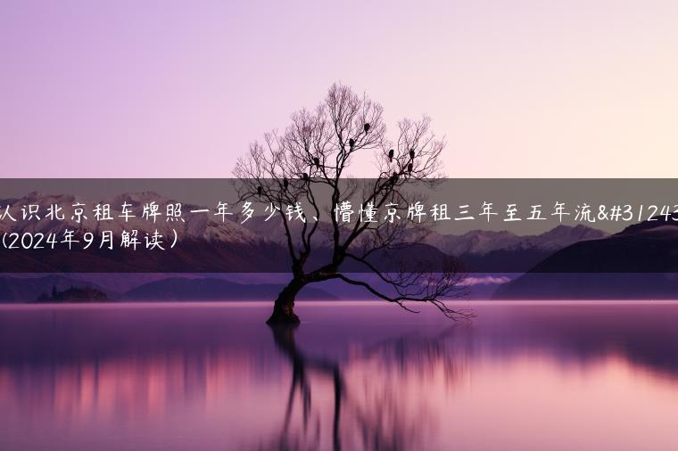 认识北京租车牌照一年多少钱、懵懂京牌租三年至五年流程(2024年9月解读）
