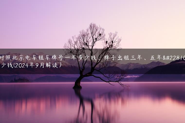 对照北京电车租车牌号一年多少钱、牌子出租三年、五年多少钱(2024年9月解读）