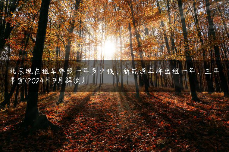 北京现在租车牌照一年多少钱、新能源车牌出租一年、三年事宜(2024年9月解读）