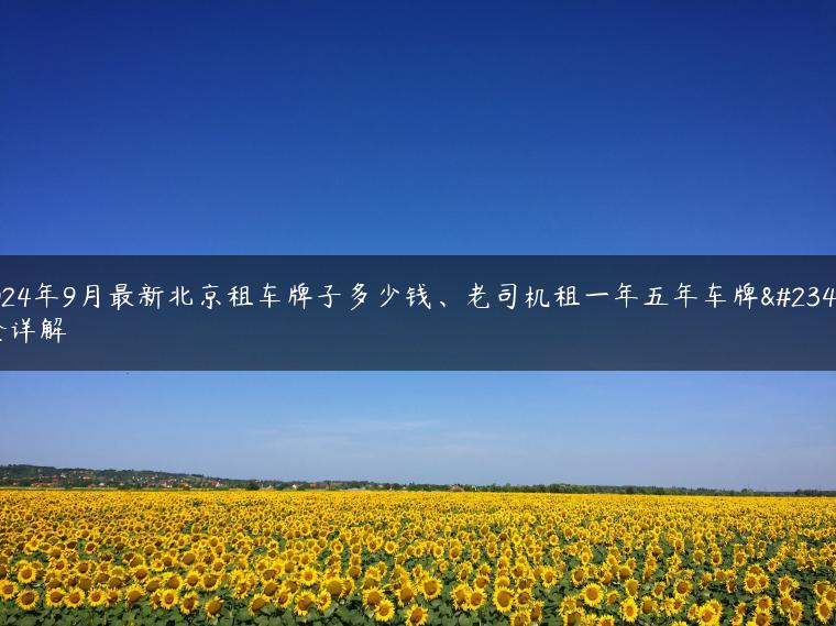 2024年9月最新北京租车牌子多少钱、老司机租一年五年车牌安全详解