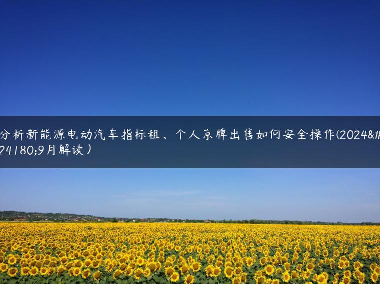 分析新能源电动汽车指标租、个人京牌出售如何安全操作(2024年9月解读）