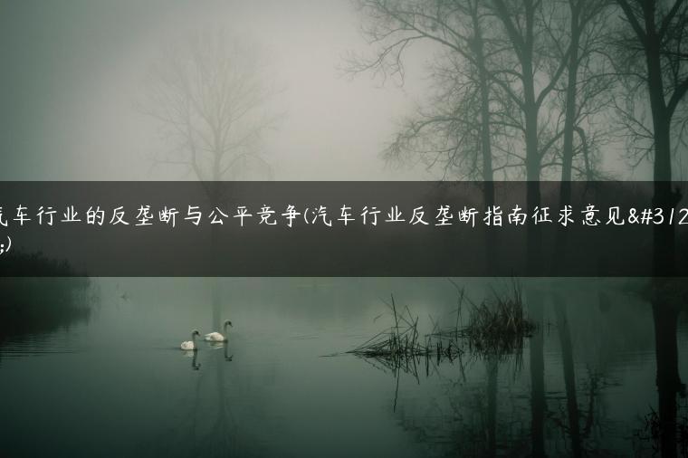 汽车行业的反垄断与公平竞争(汽车行业反垄断指南征求意见稿)