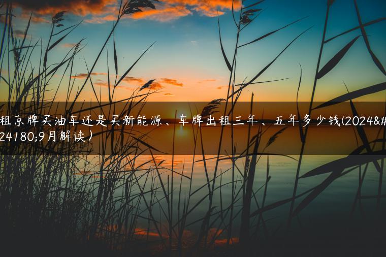 租京牌买油车还是买新能源、车牌出租三年、五年多少钱(2024年9月解读）
