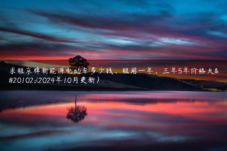 求租京牌新能源电动车多少钱、租用一年、三年5年价格大了(2024年10月更新）