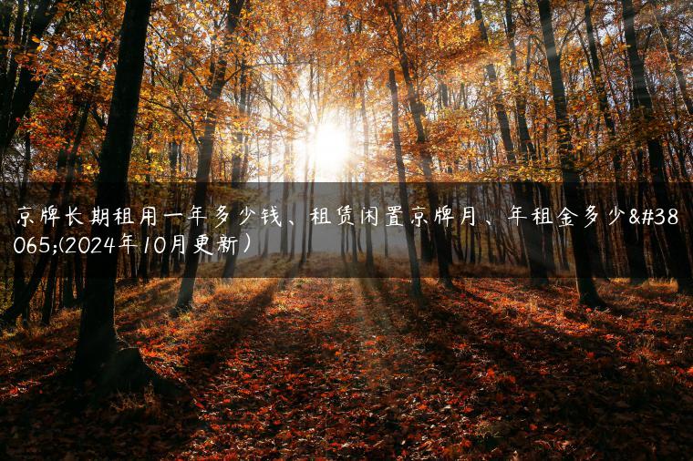 京牌长期租用一年多少钱、租赁闲置京牌月、年租金多少钱(2024年10月更新）