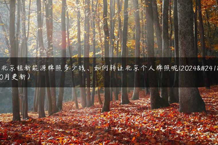 在北京租新能源牌照多少钱、如何转让北京个人牌照呢(2024年10月更新）