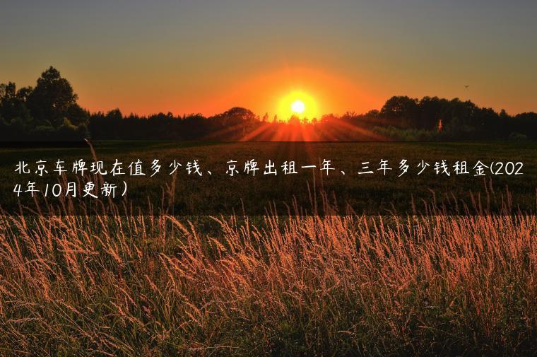 北京车牌现在值多少钱、京牌出租一年、三年多少钱租金(2024年10月更新）