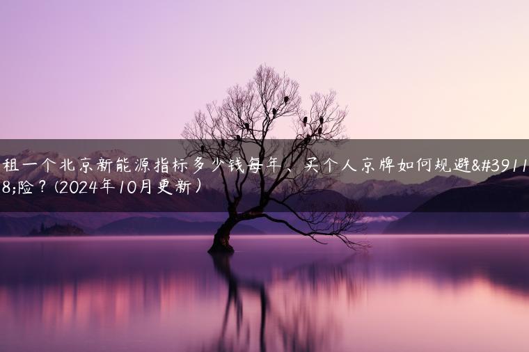 租一个北京新能源指标多少钱每年、买个人京牌如何规避风险？(2024年10月更新）
