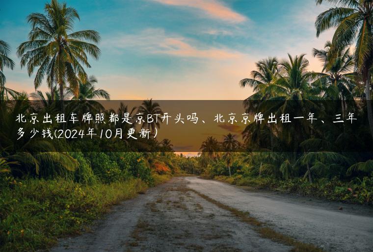 北京出租车牌照都是京BT开头吗、北京京牌出租一年、三年多少钱(2024年10月更新）