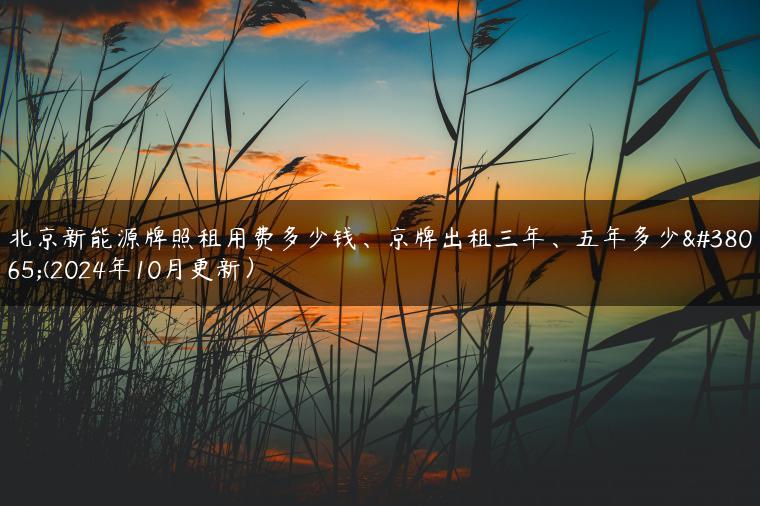 北京新能源牌照租用费多少钱、京牌出租三年、五年多少钱(2024年10月更新）