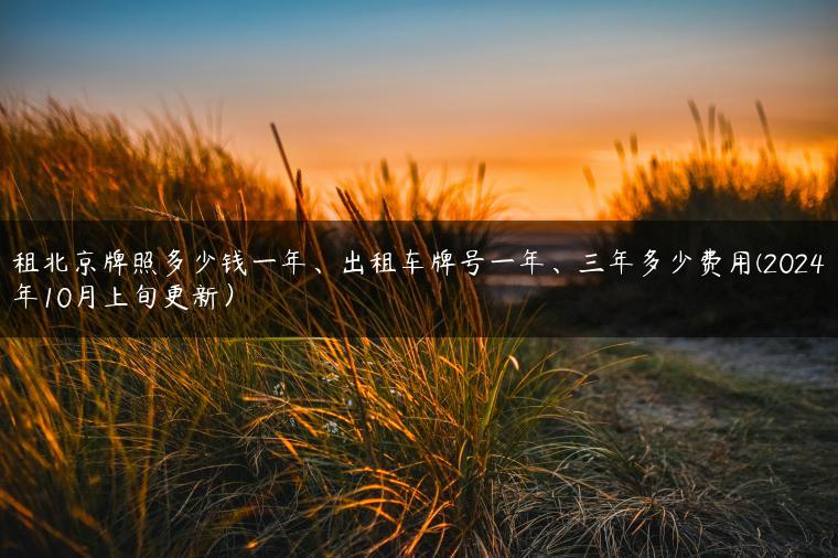 租北京牌照多少钱一年、出租车牌号一年、三年多少费用(2024年10月上旬更新）