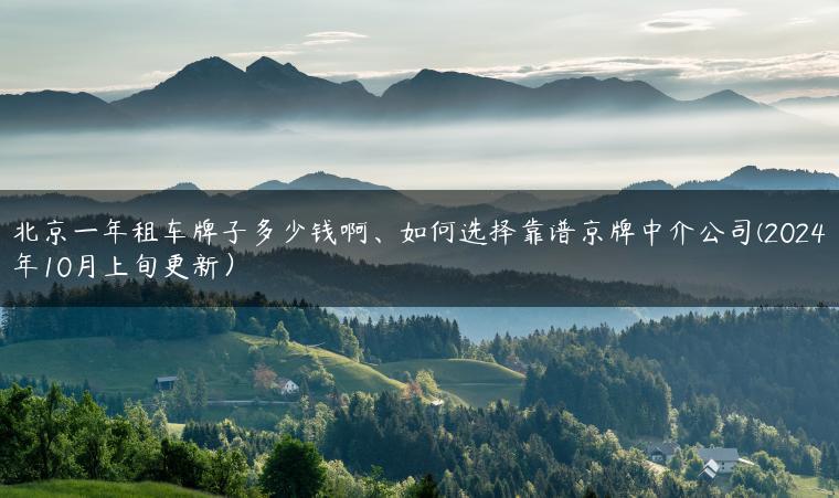 北京一年租车牌子多少钱啊、如何选择靠谱京牌中介公司(2024年10月上旬更新）