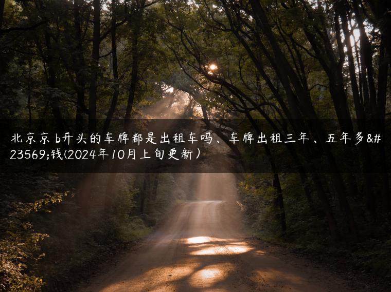 北京京 b开头的车牌都是出租车吗、车牌出租三年、五年多少钱(2024年10月上旬更新）