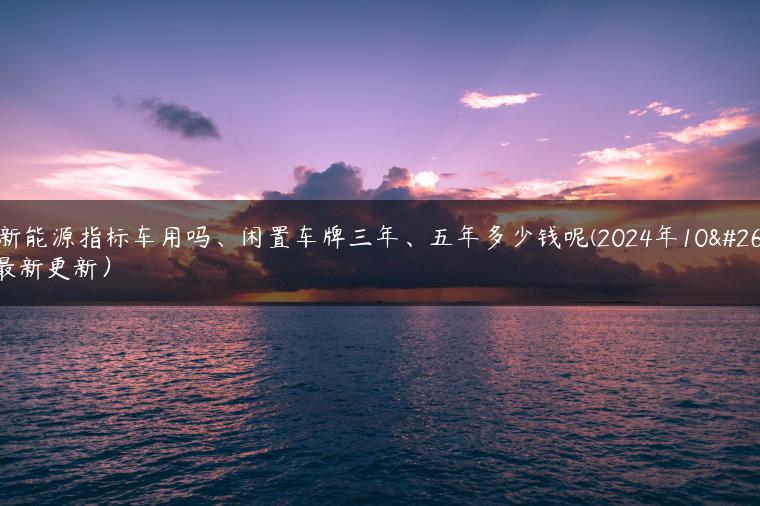 租新能源指标车用吗、闲置车牌三年、五年多少钱呢(2024年10月最新更新）