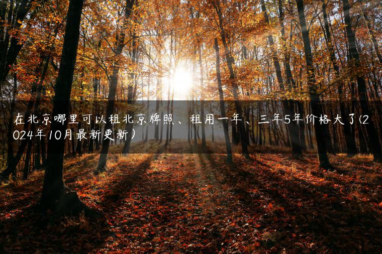 在北京哪里可以租北京牌照、租用一年、三年5年价格大了(2024年10月最新更新）