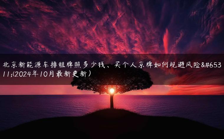 北京新能源车排租牌照多少钱、买个人京牌如何规避风险？(2024年10月最新更新）