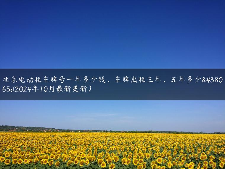 北京电动租车牌号一年多少钱、车牌出租三年、五年多少钱(2024年10月最新更新）