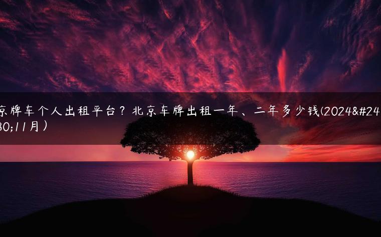 京牌车个人出租平台？北京车牌出租一年、二年多少钱(2024年11月）
