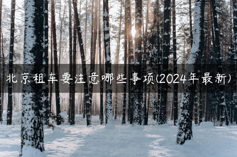 北京租车要注意哪些事项(2024年最新)