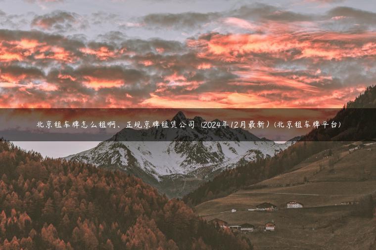 北京租车牌怎么租啊、正规京牌租赁公司  (2024年12月最新）(北京租车牌平台)