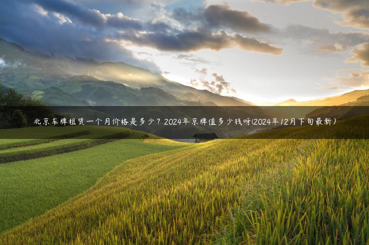 北京车牌租赁一个月价格是多少？2024年京牌值多少钱呀(2024年12月下旬最新）