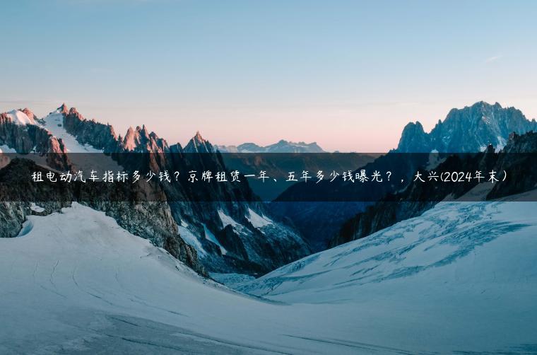 租电动汽车指标多少钱？京牌租赁一年、五年多少钱曝光？，大兴(2024年末）