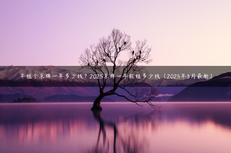 年租个京牌一年多少钱？2025京牌一年能租多少钱（2025年3月最新）