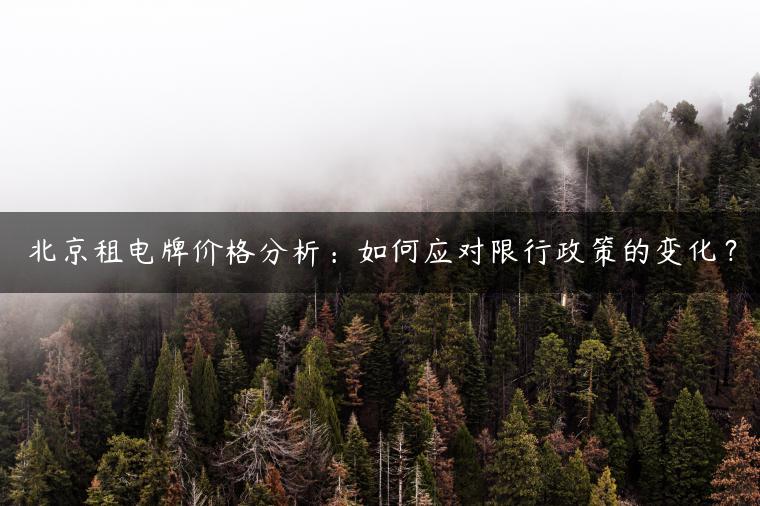 北京租电牌价格分析：如何应对限行政策的变化？