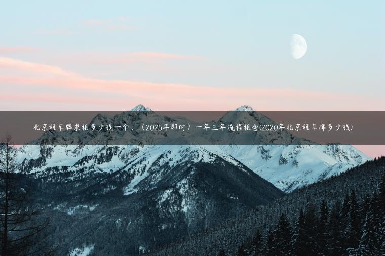 北京租车牌求租多少钱一个、（2025年即时）一年三年流程租金(2020年北京租车牌多少钱)
