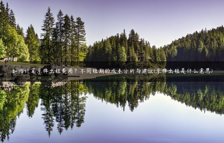 如何计算京牌出租费用？不同租期的成本分析与建议(京牌出租是什么意思)