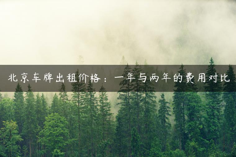 北京车牌出租价格：一年与两年的费用对比
