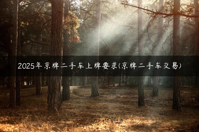 2025年京牌二手车上牌要求(京牌二手车交易)
