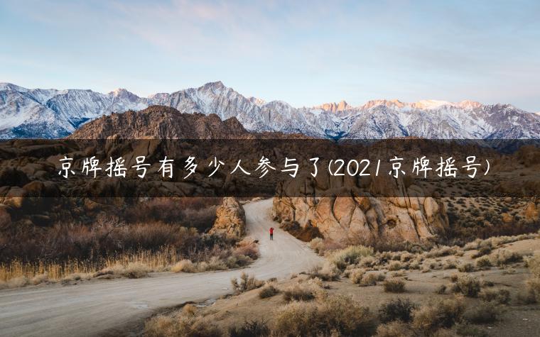 京牌摇号有多少人参与了(2021京牌摇号)